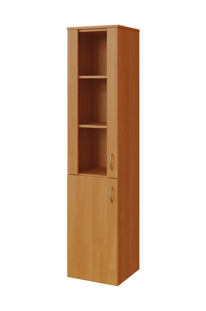 N 5 - 4DS kancelářská skříň, 1 dveře plné/1 dveře prosklené, 1800x400x400, levá, olše jatar